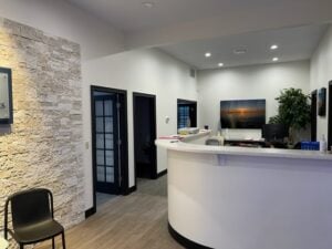 Front desk and reception area of Johnson & Associates